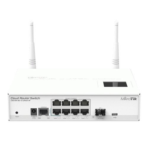 Cloud router switch 8 x gigabit, 1 x sfp - mikrotik crs109-8g-1s-2hnd-in