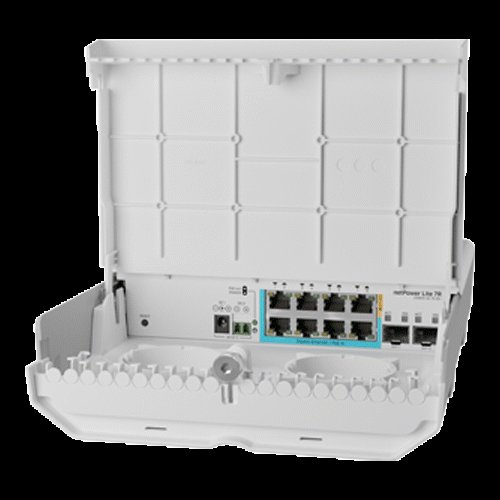 Cloud smart switch outdoor, 8 x gigabit (7 poe in), 2 x sfp+ 10gbps - mikrotik css610-1gi-7r-2s+out