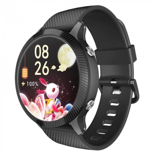 Smartwatch pentru femei blackview r8 negru, tft-lcd 1.09 touch screen curbat 2.5d, ritm cardiac, oxigen, calorii, ip68, 190mah