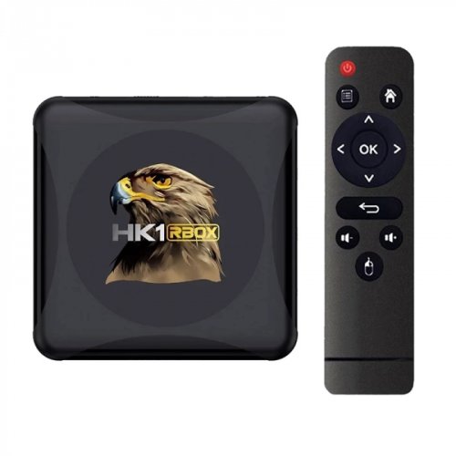 Tv box hk1 rbox r1 mini smart media player, 4k, ram 2gb, rom 16gb, android 11.0, rockchip rk3318 quadcore, slot card, wi-fi dual band