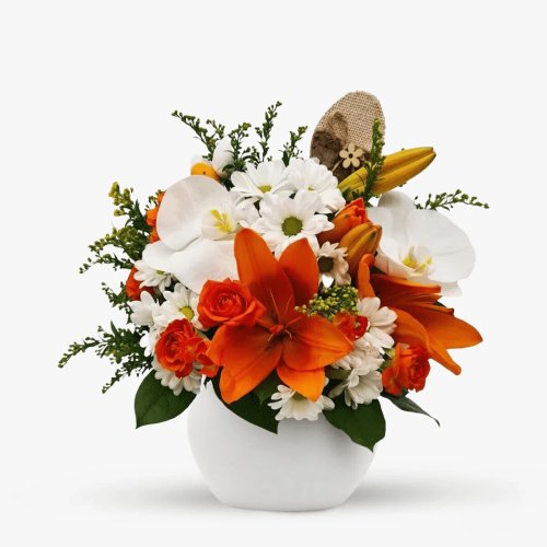 Floria Aranjament alb-portocaliu
