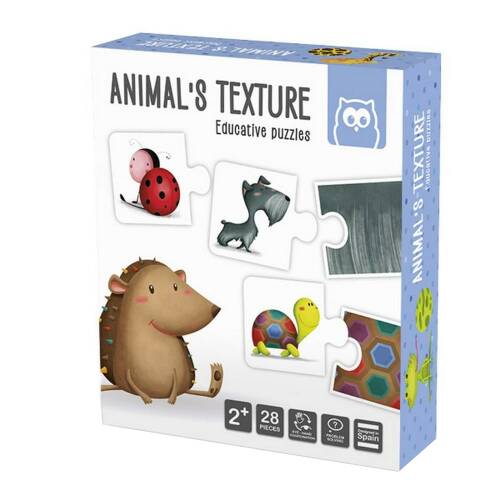 Puzzle educativ montessori texturile animalelor