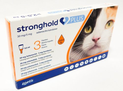 Zoetis Stronghold plus pisica 30 mg, 0.5 ml (2.5 - 5 kg), 1 pipeta