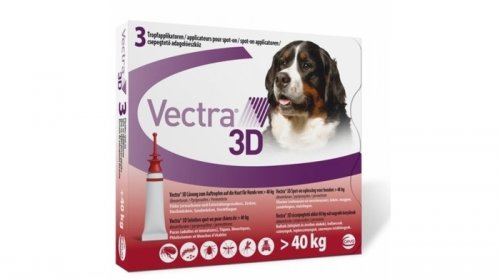 Vectra 3d solutie spot-on pentru caini 40kg, 3 pipete