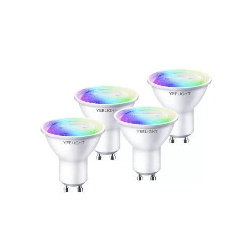Set 4 becuri yeelight led gu10 smart bulb w1, multicolor, 4.5w, 350 lm