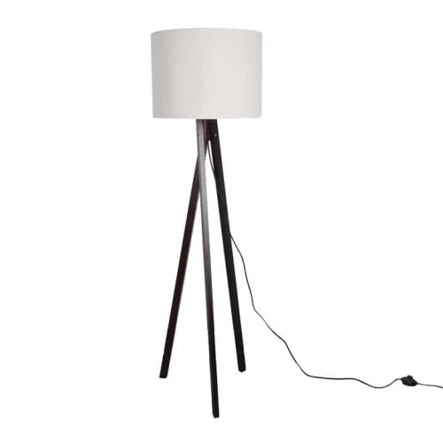 Lampa cu picior, alb/lemn negru, lila typ 9 ls6062