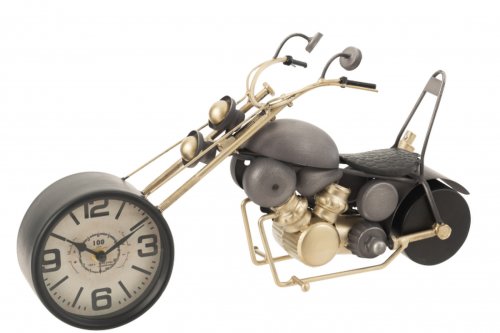 Jolipa Ceas motocicleta, metal, gri auriu, 13x46.5x20 cm