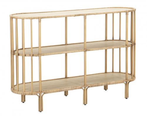 Mauro Ferretti Consola panama 3 shelves , maro, fier lemn plastic, 80x120x37.5 cm