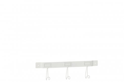 Jolipa Cuier 3 hooks, metal, alb, 44.5x4.5x12.5 cm