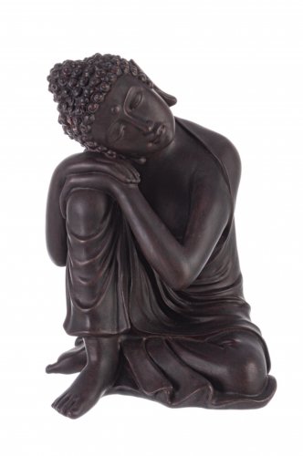 Decoratiune buddha sleepy, rasina, negru, 24.5x22.5x31.4 cm