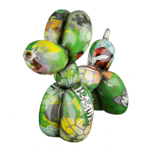 Decoratiune catel street art baloons, rasina, multicolor, 22x8x18 cm