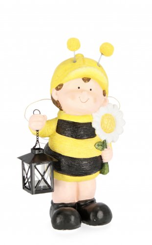 Decoratiune pentru gradina apiary, galben negru, compozit, 39.5 cm