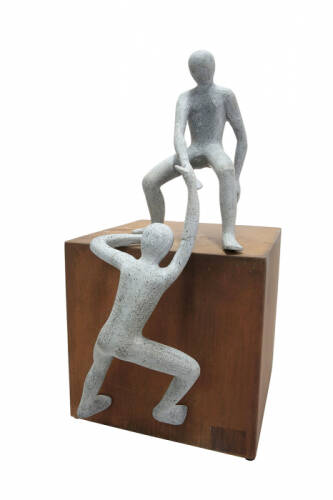 Figurina helping hand, metal, 26x26x52 cm