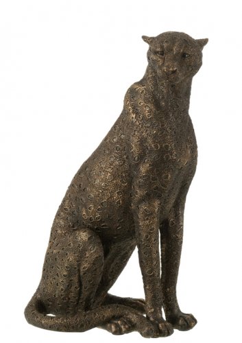 Figurina leopard, rasina, bronz, 21x16x36 cm