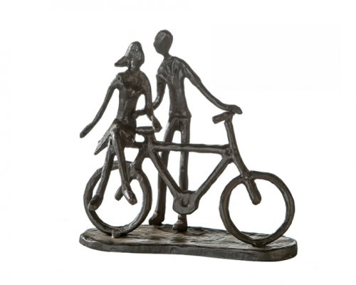Figurina pair on bike, rasina, 15x8x15 cm
