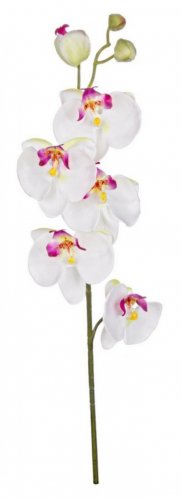 Floare decorativa, poliester plastic sarma, alb, 66cm