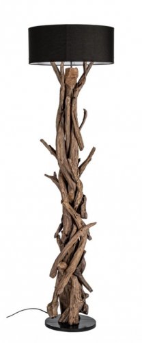 Lampadar bluma, lemn de tec, negru, x55x180 cm