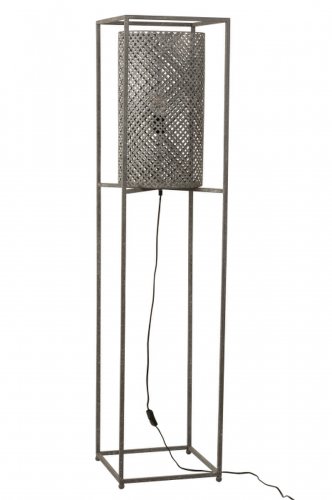 Lampadar holes, rattan bambus, gri, 35x35x152 cm