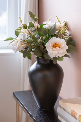 Nia buchet de flori, trandafiri albi h.60, d.40 cm