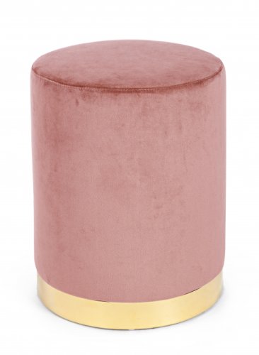 Puf lucilla, mdf catifea, roz auriu, 35x40 cm