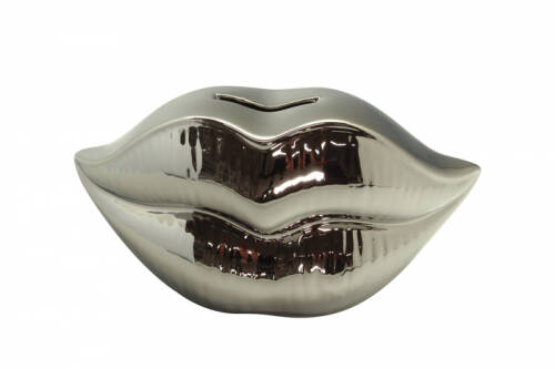Pusculita the kiss, ceramica, argintiu, 20x11x10 cm