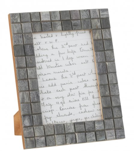 Rama foto pattern square, lemn, gri, 19x2x24 cm