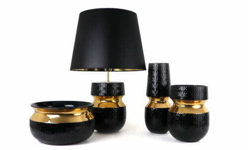 Sporvil Set 1 lampa cu 2 vaze si 1 bol dallas, ceramica, 26 37 26 14 cm