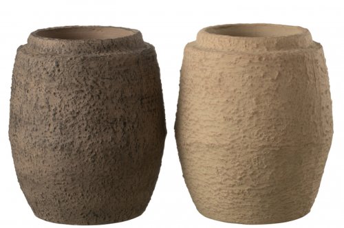 Jolipa Set 2 ghivece, ceramica, maro, 24.5x24.5x29