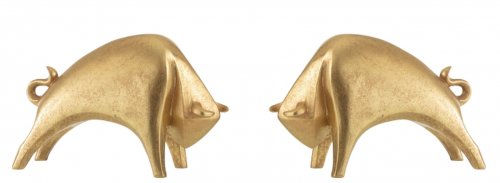 Jolipa Set 2 suporturi carti bookend bull, rasina, auriu, 21x7.3x13 cm