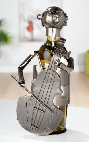 Gilde Suport 1 sticla cello, placat cu nichel, 17x13x24 cm