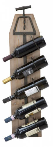 Suport de perete pentru sticle de vin cork, 20x12.5x86 cm, mauro ferretti