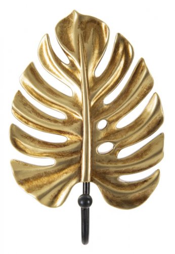 Suport pentru chei leaf, rasina fier, auriu negru, 11x3.5x16 cm