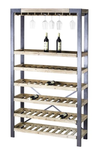 Suport vin turin, metal lemn, 144x38x188 cm