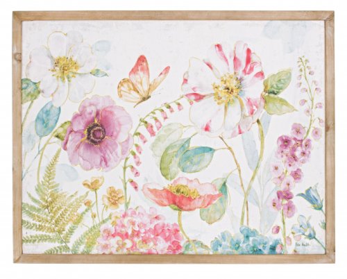 Tablou poesia flower, lemn, multicolor, 88x3.5x68 cm