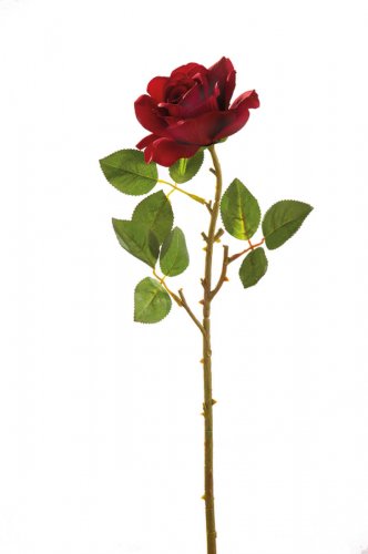 Trandafir artificial nora, fibre sintetice, grena, 44 cm
