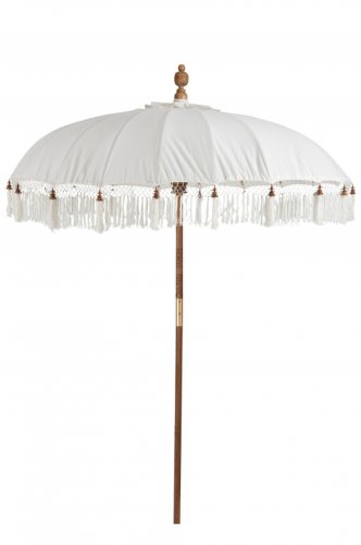 Umbrela decorativa, textil, alb , 184x184x253