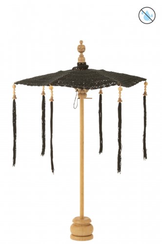 Umbrela decorativa, textil, negru, 94x53x53