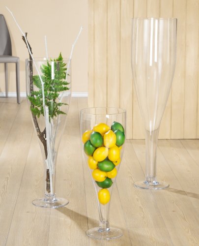 Vaza cava, sticla transparenta, 25 x 80 cm