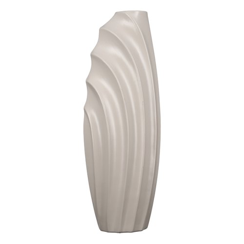 Vaza lyra ceramica, bej mat, 45 cm