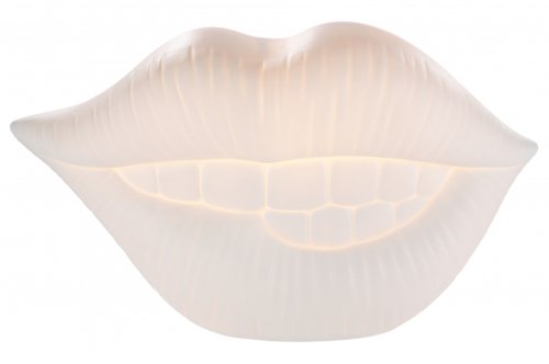 Veioza mouth, portelan, alb, 29.5x17x13 cm