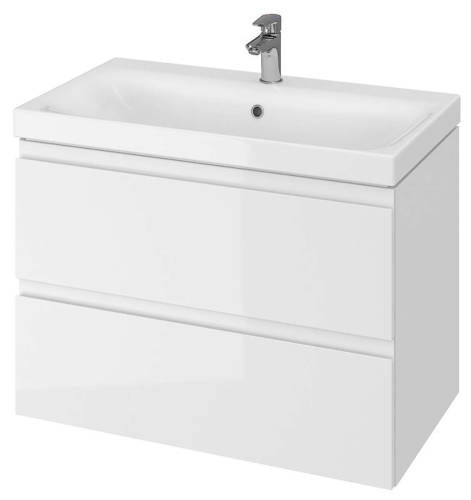 Cersanit Mobilier baie moduo 80, pentru lavoar, cu doua sertare, alb, neasamblat, 79.5x44.7x57 cm