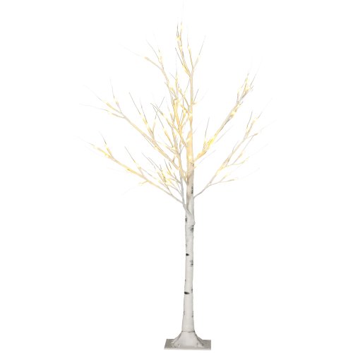 Homcom lumina artificiala pentru copac de mesteacan alb, cu lumina led pentru interior si exterior | aosom ro