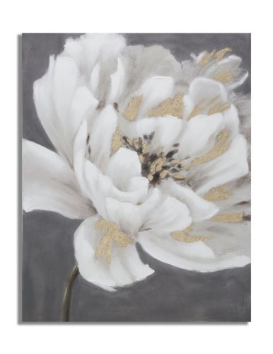 Mauro ferretti pictura pe panza floare alba/auriu cm 80x3,7x100