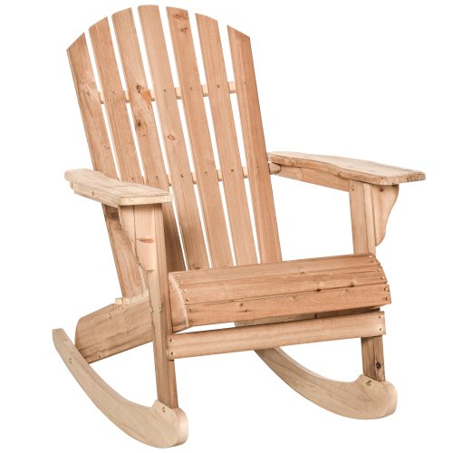 Outsunny scaun adirondack din lemn scaun balansoar pentru gradina si exterior