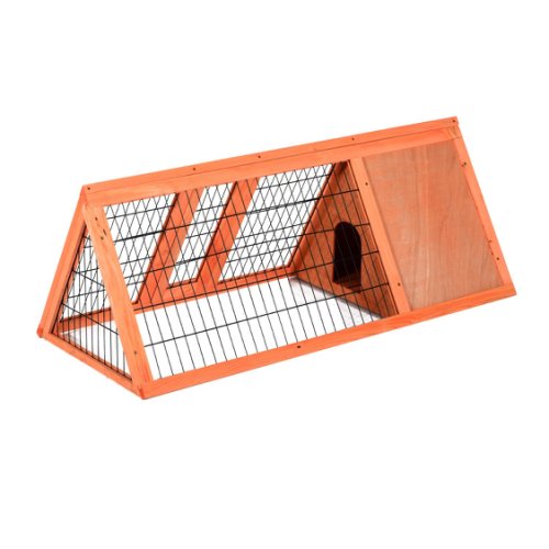 PawHut Cușcă pentru iepuri din Lemn de Brad, 118x50x45cm