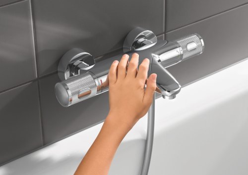 Baterie cada/dus grohe grohtherm 1000 performance,termostat,crom,montare perete-34779000