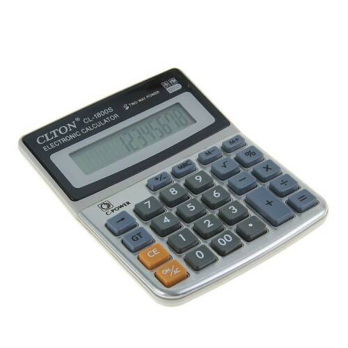 Prc Calculator de birou, 12 digits, alimentare duala, display lcd, abs