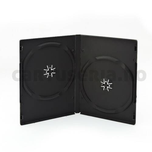 Carcase duble dvd 14 mm neagra sau transparenta negru