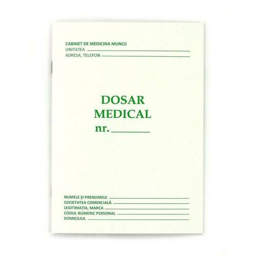 Rosetta Dosar medical a5, 8 file, imprimare fata verso, orientare portret