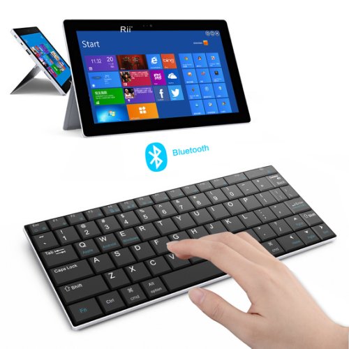 Mini tastatura bluetooth rii ultra slim 5.8 mm negru